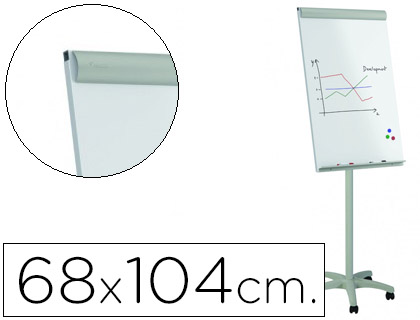 QUADRO BRANCO ROCADA PARA CONFERENCIAS METALICO MAGNETICO COM RODAS 68X104 CM