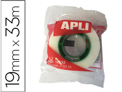 FITA ADESIVA APLI 33 MT X 19 MM INVISIVEL ENCELOFANADA INDIVIDUALMENTE
