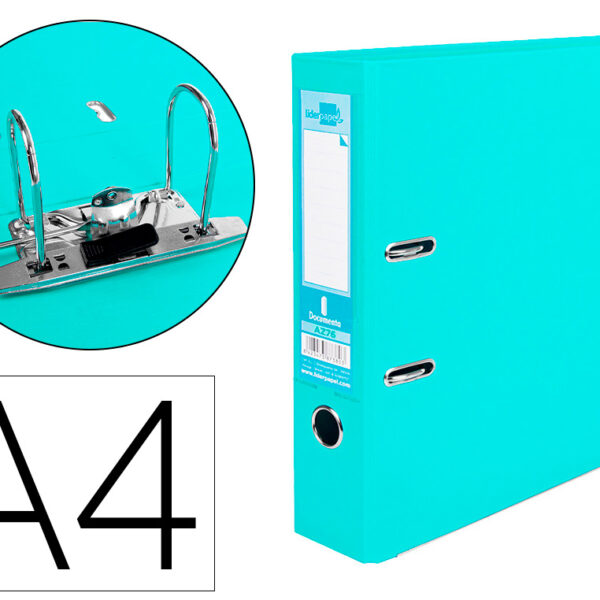 PASTA DE ARQUIVO DE ALAVANCA LIDERPAPEL DOCUMENTA PVC DIN A4 LOMBADA 75 MM VERDE CLARO