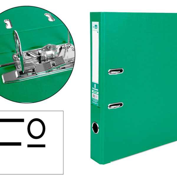PASTA DE ARQUIVO DE ALAVANCA LIDERPAPEL DOCUMENTA PVC FOLIO LOMBADA 52 MM VERDE