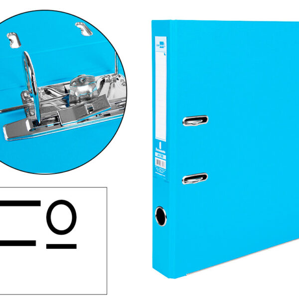 PASTA DE ARQUIVO DE ALAVANCA LIDERPAPEL DOCUMENTA PVC FOLIO LOMBADA 52 MM CELESTE