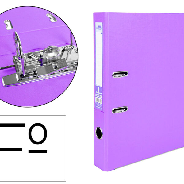 PASTA DE ARQUIVO DE ALAVANCA LIDERPAPEL DOCUMENTA PVC FOLIO LOMBADA 52 MM LILAS