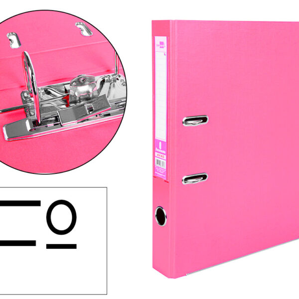 PASTA DE ARQUIVO DE ALAVANCA LIDERPAPEL DOCUMENTA PVC FOLIO LOMBADA 52 MM ROSA