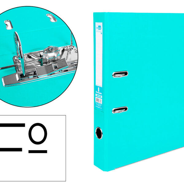 PASTA DE ARQUIVO DE ALAVANCA LIDERPAPEL DOCUMENTA PVC FOLIO LOMBADA 52 MM VERDE CLARO