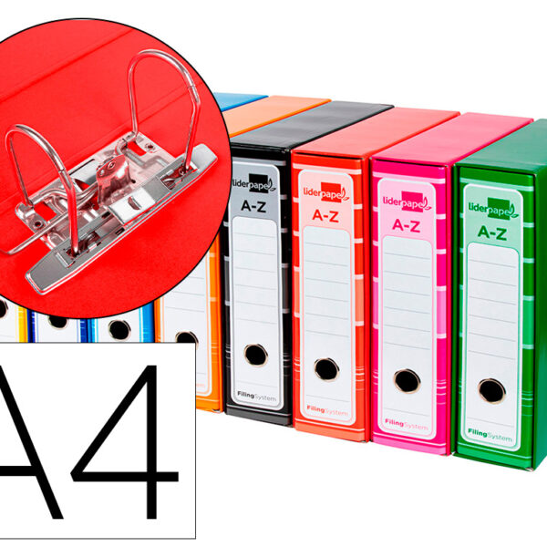 PASTA DE ARQUIVO DE ALAVANCA LIDERPAPEL FILING SYSTEM CARTAO FORRADO DIN A4 COM CAIXA CORES SORTIDAS