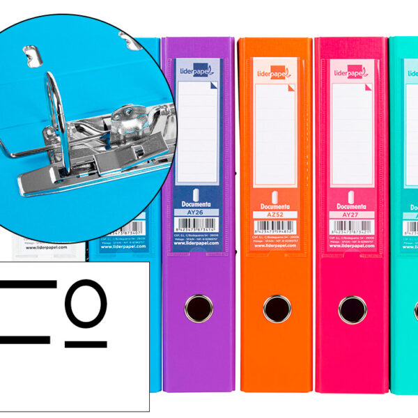 PASTA DE ARQUIVO DE ALAVANCA LIDERPAPEL DOCUMENTA PVC FOLIO LOMBADA 75 MM CORES SORTIDAS TRENDING BRANCO, LARANJA, CELES