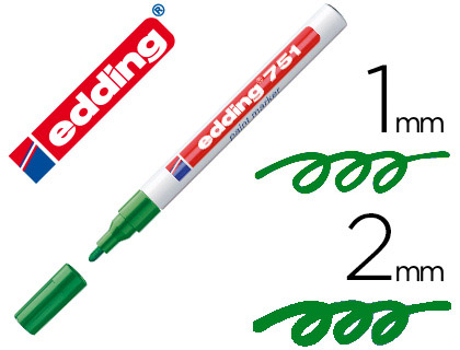 MARCADOR EDDING PONTA FIBRA 751 VERDE PONTA REDONDA 1-2 MM