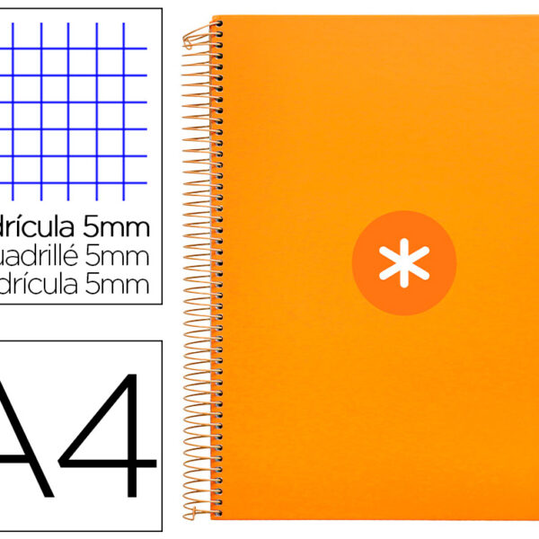 CADERNO ESPIRAL DIN A4 ANTARTIK CAPA FORRADA 120 F 100 GR QUADRICULA 5MM 5 BANDAS COR MOSTARDA