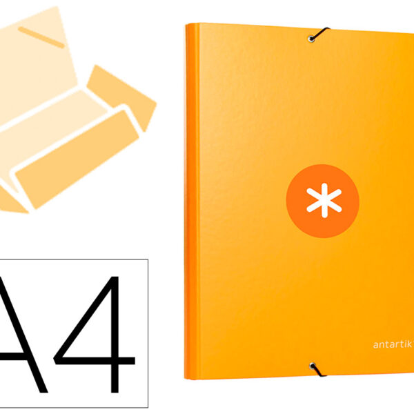 PASTA DE ELASTICOS ANTARTIK DIN A4 3 ABAS CARTAO FORRADO COR MOSTARDA