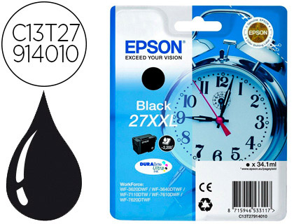 TINTEIRO EPSON T2791 WF3620 / 3640 / 7110 / 7610 / 7620 PRETO 2.200 PAG