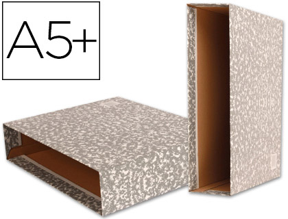 CAIXA PARA PASTA DE ARQUIVO LIDERPAPEL CLASSIC RED QUARTO AO BAIXO MARMOREADA CINZA