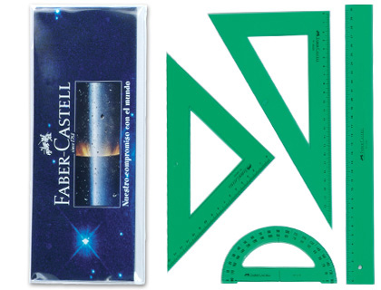 JOGO DE REGUAS PLASTICO VERDE