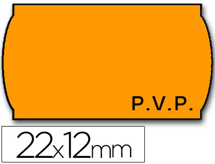 ROLO DE ETIQUETAS ADESIVAS METO ONDULADAS 22 X 12 MM PVP- LARANJA FLUORESCENTE ROLO 1500