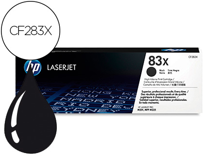 TONER HP CF283X LASERJET PRO MFP M201N/MFP M201DW/MFP M225 ALTA CAPACIDADE PRETO 2200 PAG