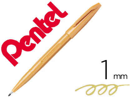 CANETA PENTEL COM PONTA DE FIBRA SIGN PEN NA COR AMARELO TORRADO