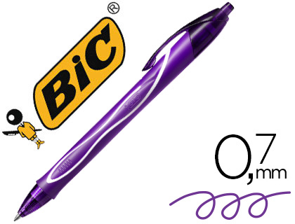 ESFEROGRAFICA BIC GELOCITY QUICK DRY RETRATIL TINTA GEL PURPURA PONTA DE 0,7 MM