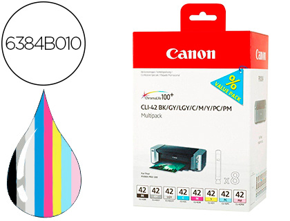 TINTEIRO CLI-42 CANON PIXMA PRO-100 / 100S MULTIPACK 8 CORES BK /GE / LGE / C / M / E / PC / PM 13 ML