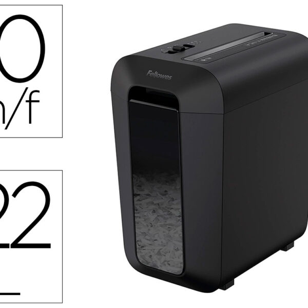 DESTRUIDORA DE DOCUMENTOS FELLOWES LX-65 CAPACIDADEE DE CORTE 10 F SEGURANCA P4 DESTROI AGRAFES E CARTOES DE CREDITO CES