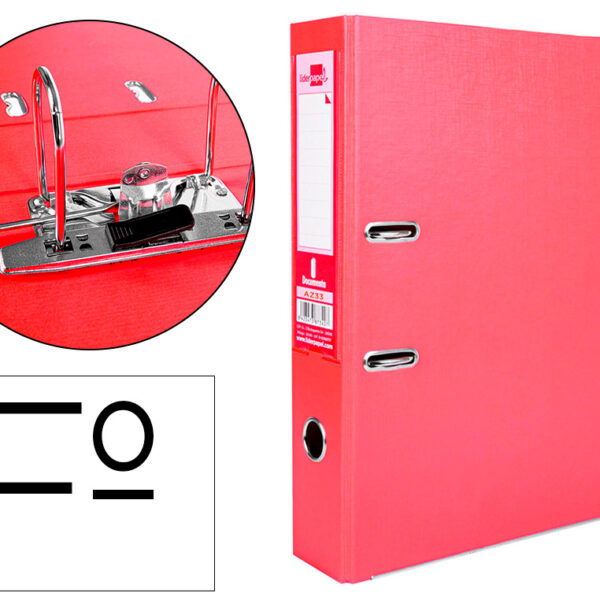 PASTA DE ARQUIVO DE ALAVANCA LIDERPAPEL DOCUMENTA PVC FOLIO LOMBADA 75 MM VERMELHO