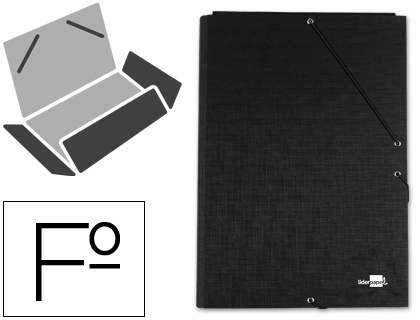 PASTA DE ELASTICOS LIDERPAPEL, PAPER COAT, FOLIO, PRETO