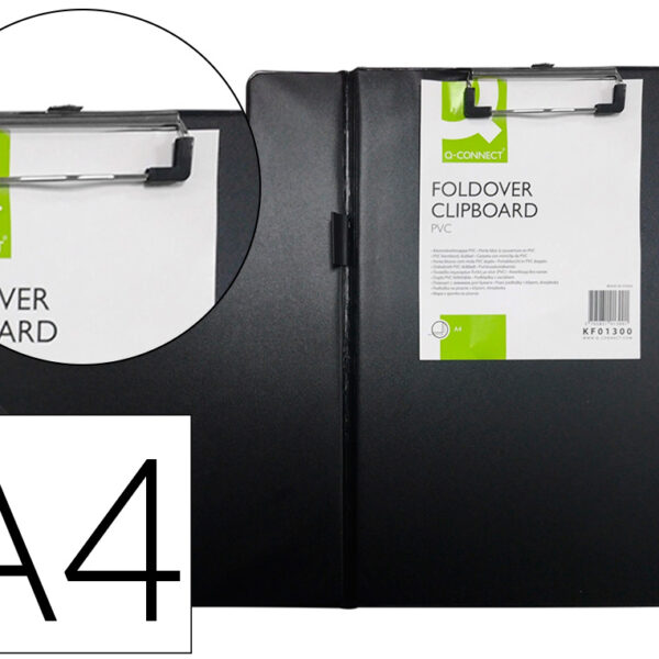 PORTA NOTAS Q-CONNECT COM MOLA MINICLIP DIN A4 PRETO