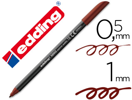 MARCADOR EDDING 1200 PONTA DE FIBRA REDONDA TRACO 1 MM N.18 CASTANHO ESCURO