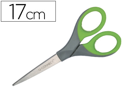 TESOURA PARA ESCRITORIO Q-CONNECT CABO EM BORRACHA 7" 17 CM BLISTER"