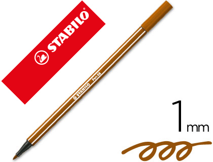 MARCADOR STABILO AGUARELAVEL PEN 68 CASTANHO 1 MM