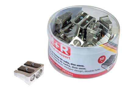 APARA LAPIS M+R 211 METALICO 2 USOS RETANGULAR FRASCO DE 30 UNIDADES