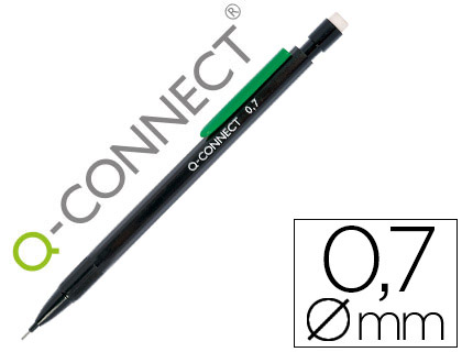 LAPISEIRA Q-CONNECT 0.7 MM COM 3 MINAS CORPO PRETO COM CLIP VERDE