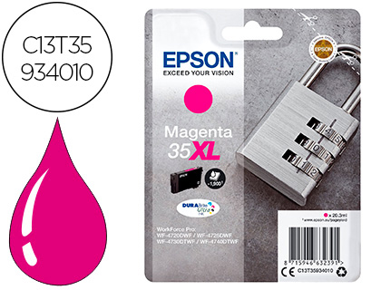 TINTEIRO EPSON 35XL T3593 PRO WF-4720DWF / 4725DWF / 4730DTWF / 4740DTWF MAGENTA ALTA CAPACIDADE 1900 PAG