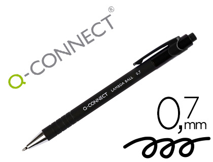ESFEROGRAFICA Q-CONNECT RETRATIL COM GRIP 0,7 MM COR PRETA