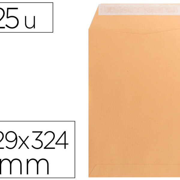 ENVELOPE LIDERPAPEL N.7 BOLSA KRAFT DIN C4 229X324 MM TIRA DE SILICONE PACK DE 25 UNIDADES