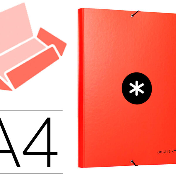 PASTA DE ELASTICOS ANTARTIK DIN A4 3 ABAS CARTAO FORRADO COR VERMELHA